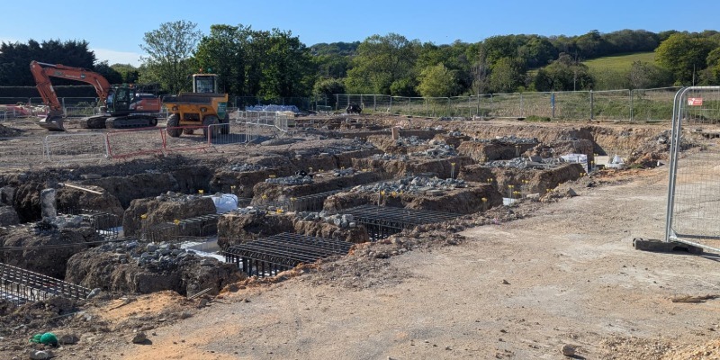 Laying the Foundations*Work has now begun on the foundations of the building that will house the Community Hub.  The site is along the north side of Brimstone Road along from the mini roundabout, heading east out of the estate.